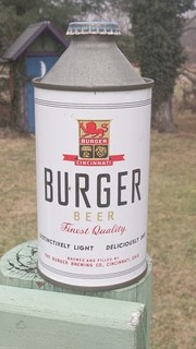 Burger Beer cone top can with cap rare.