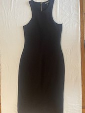 Women’s Sz 4 Mid Length Sleeveless Back Zip Express Black Dress