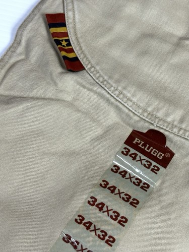 NWT Plugg Cargo Pants Men’s 34x32 Tan Vintage Y2K Skater Punk Baggy Wide Leg, $39.95 - Photo 7