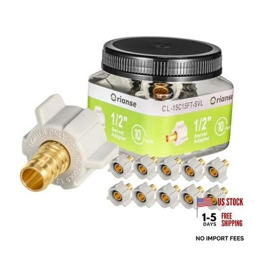 10 Pack Female NPT Swivel Adapter, PEX 1/2" x 1/2" 1/2 in SW Adapter-10Pack
