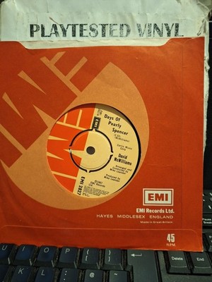 DAVID MCWILLIAMS DAYS OF PEARLY SPENCER / LIGHTS OF CYRIAN VG 7''  VINYL SINGLE
