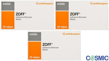 3 X Zoff Adhesive Remover 20 Wipes - To Remove Adhesive Dressings/Tapes/Residues