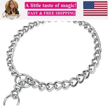 Chain Choke Collar for Dogs, Metal Slip Link Training Heavy Duty Dog Choker C...
