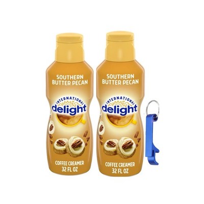 2x International Delight Southern Butter Pecan Coffee Creamer 32oz + Keychain