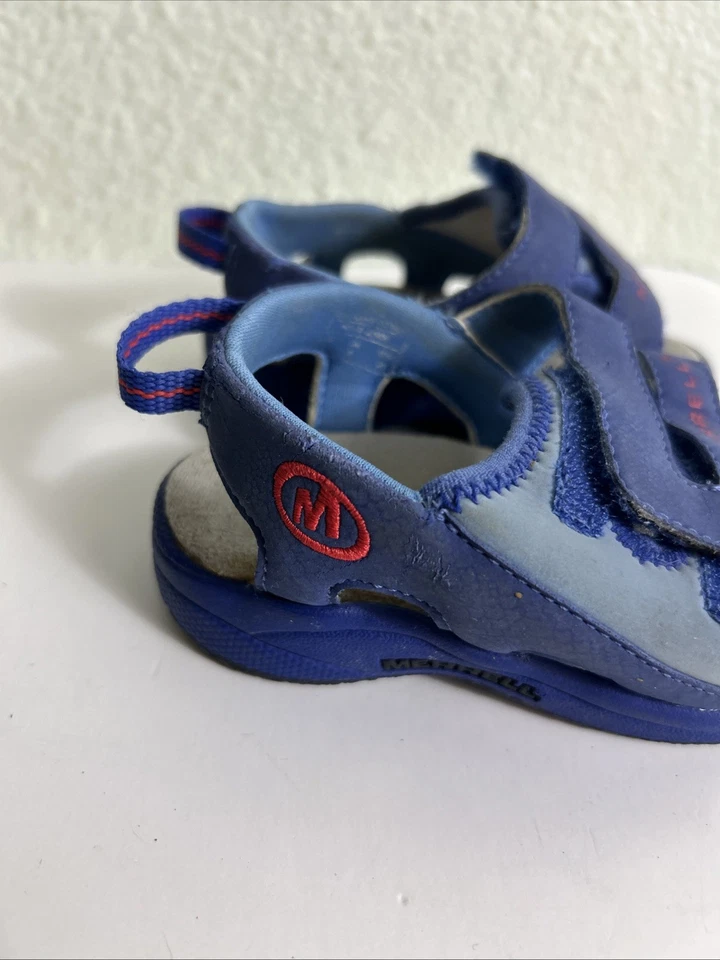Merrell Infant size 4 Sandals Hook Loop Blue Red Hiking Outdoor - Image 2 of 4