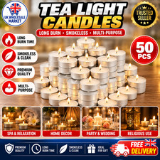 15 pcs Unscented Tea Lights Candles - 3.5 Hour Burn | White Multipack