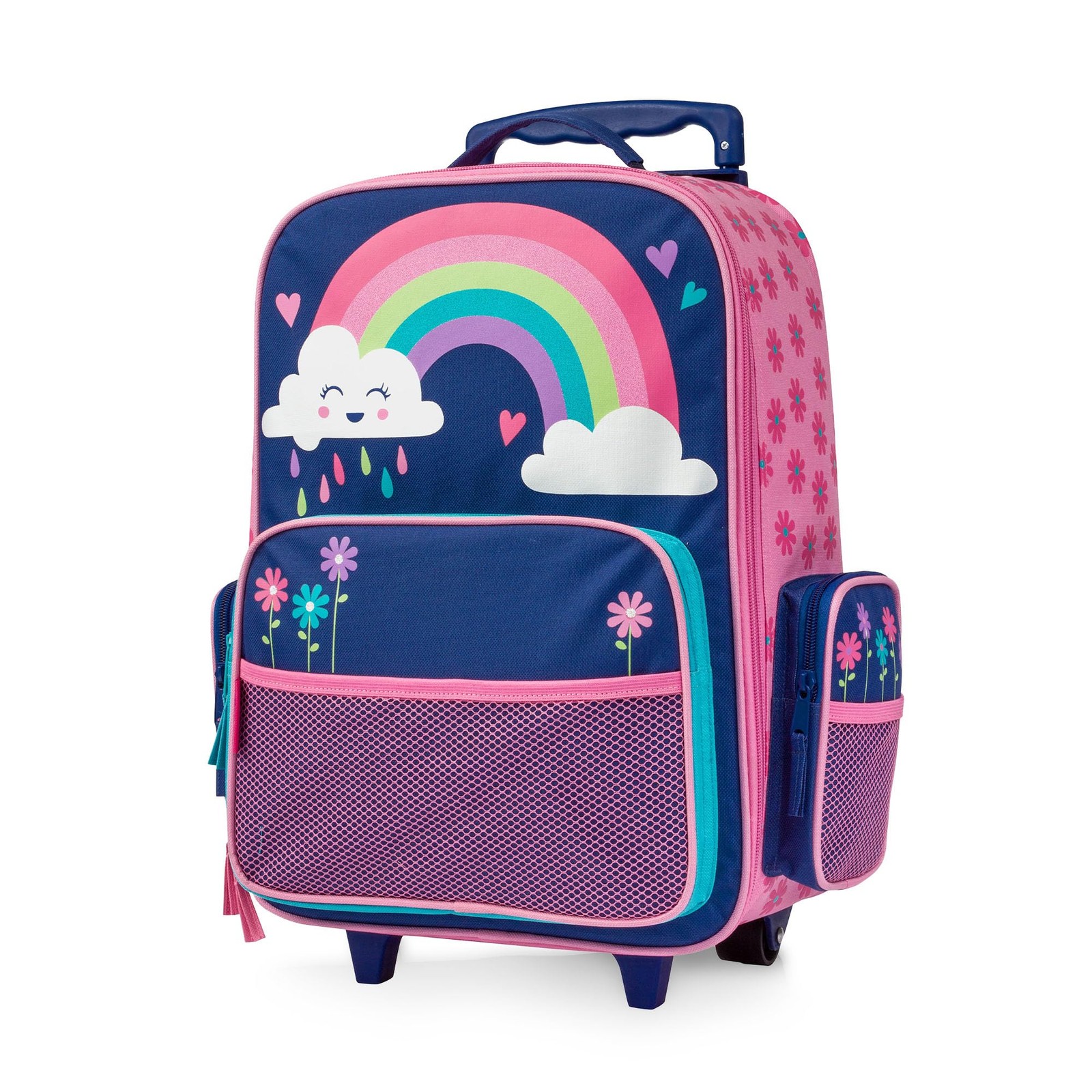 Stephen Joseph Kids' Little Girls Classic Rolling Luggage, Rainbow