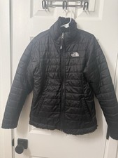 The North Face Girls Reversible Mossbud Swirl Jacket Black Size M 10/12