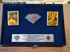 NFL 75th Anniversary Upper Deck Authenticated Joe Montana Dan Marino pin set