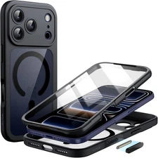 JETech Case for iPhone 17 Pro Max 6.9-Inch with Built-in Tempered Glass Black 