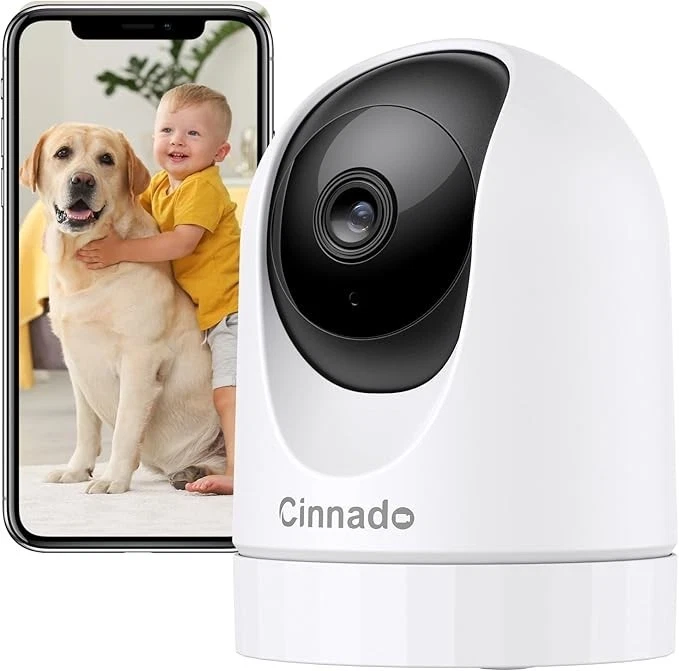 Cinnado Überwachungskamera Innen - 2K Babyphone mit Kamera, 360 Grad WLAN Indoor