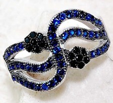 1CT Treated Blue Sapphire  Sapphire 925 Sterling Silver Ring Sz 6 UB2-5