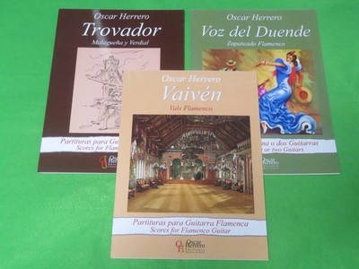 Oscar Herrero Flamenco Guitar Sheet Music 3-Book Set Trovador Vaiven Voz del Due