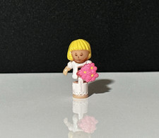 Vintage Polly Pocket 1996 Wedding Day - Trista Doll and Pink Bouquet
