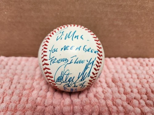 VTG 1985 Carlton Fisk AUTOGRAPHED GAME USED ROALB Baseball White Sox "DiMag"