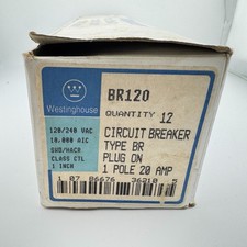 Lot of 12 - Westinghouse BR120 1 POLE 20 AMP 120V Circuit Breaker Type BR NOS