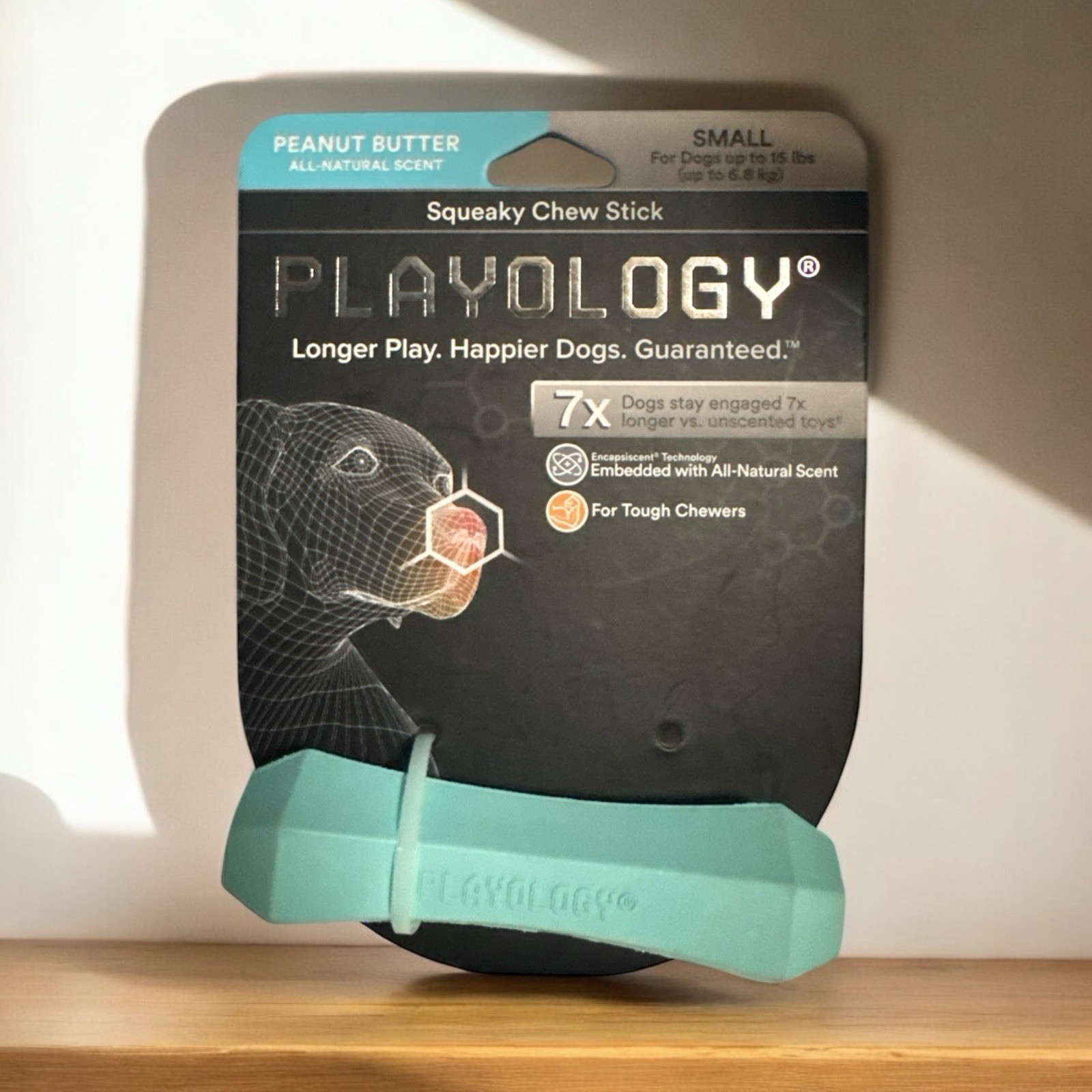 Playology Chew Stick Dog Toy for Dogs S Small Up To 15lbs | Peanut Butter