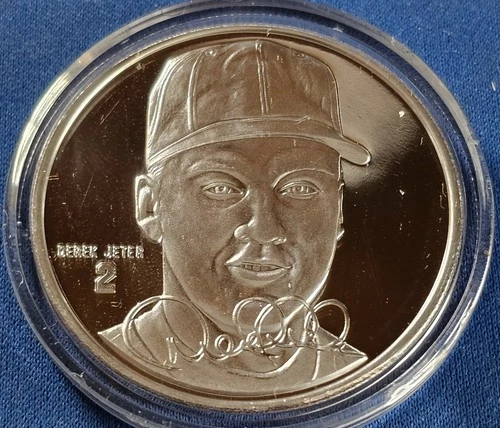A Derek Jeter Silver Coin..One Troy Once-.999 Fine Silver. Box COA