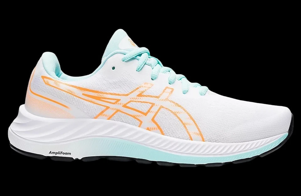 Asics Gel-Excite 9 Women's Running Shoes Size 10 White/Orange Pop Med/B - Image 3 of 4