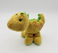 Yellow Dinosaur Plush Green Spikes Brown Spots Mini Animal Alley