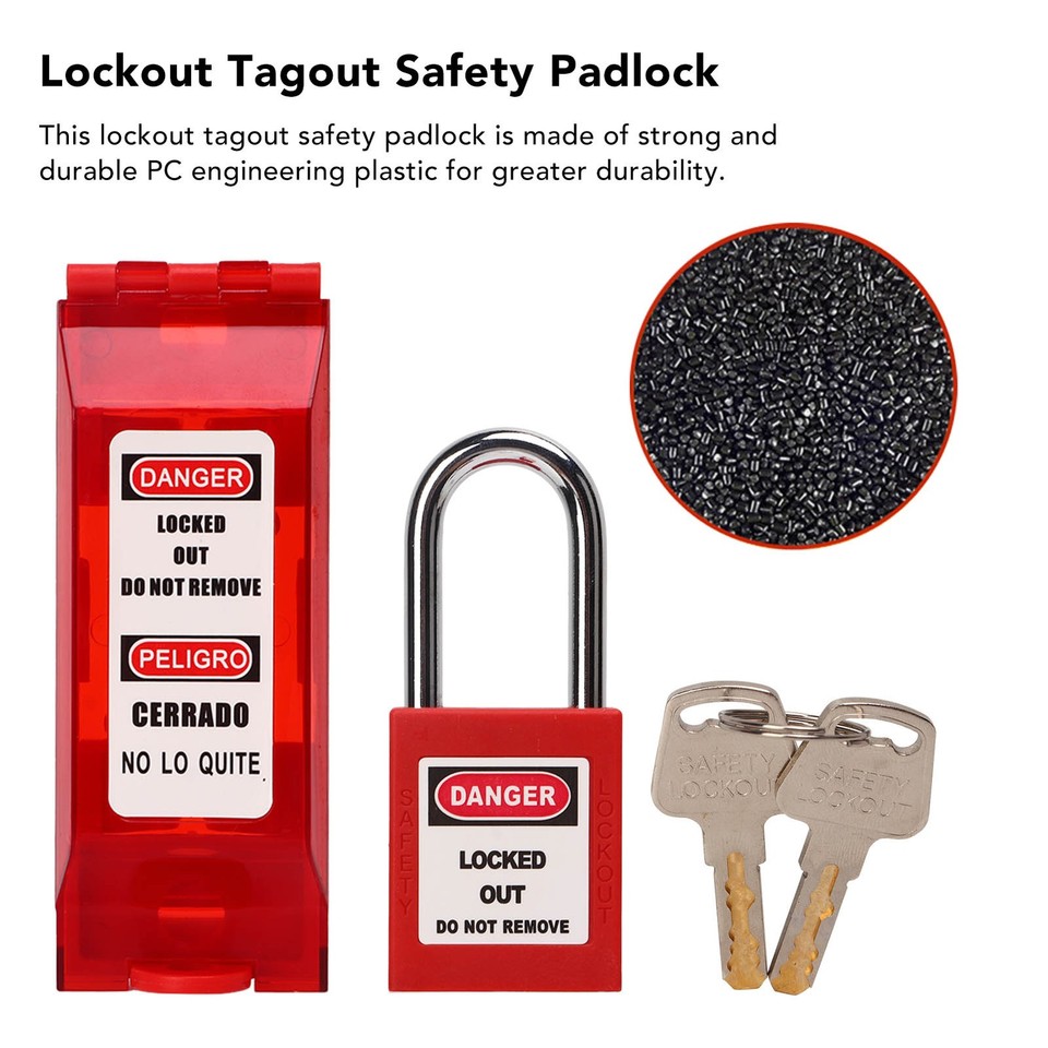 Lockout Tagout Locks Universal Safety Lockout Padlock With Transparent ...