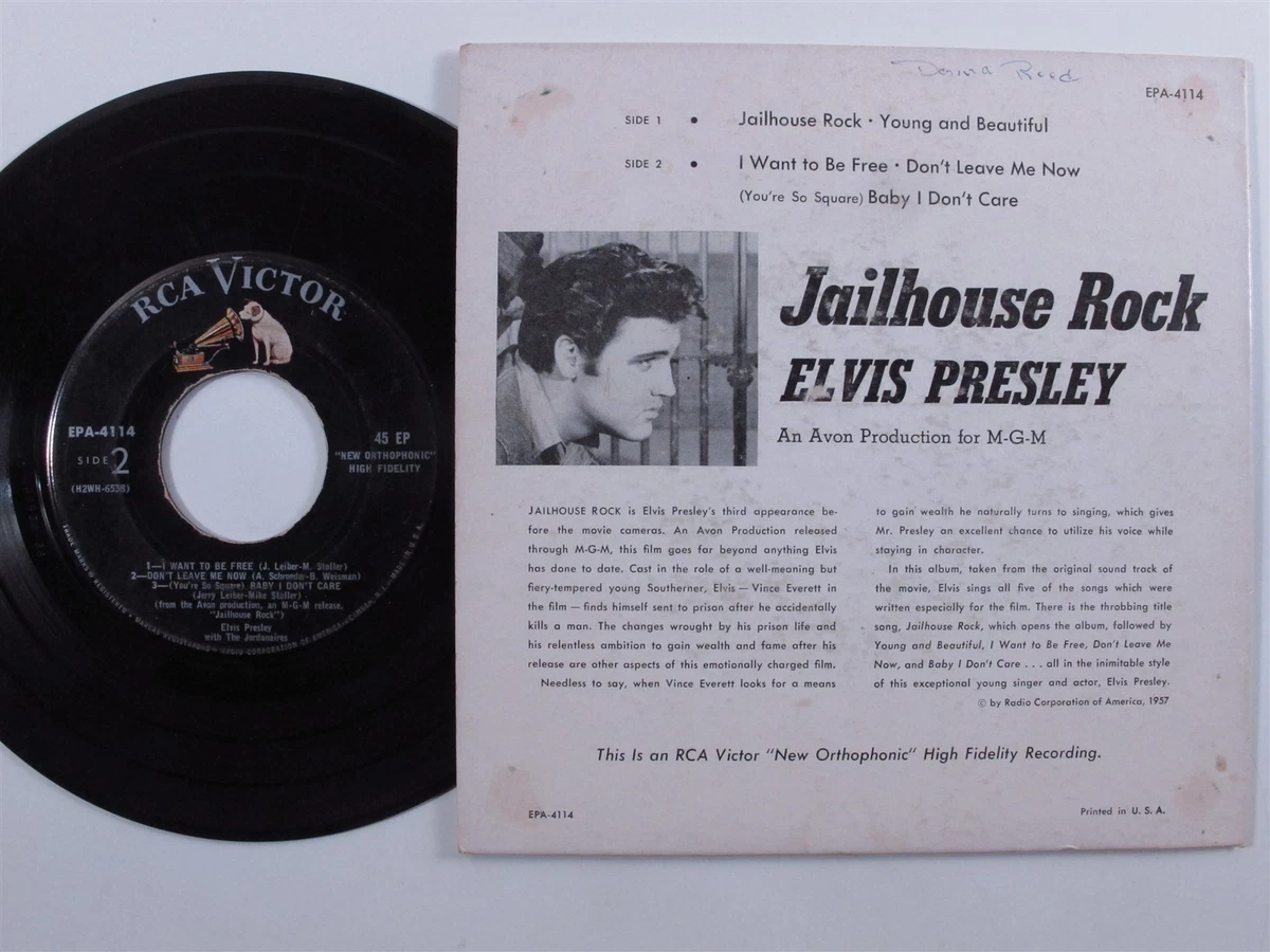 Rock & Roll 45 ELVIS PRESLEY Jailhouse Rock RCA VICTOR 5-song ep HEAR w