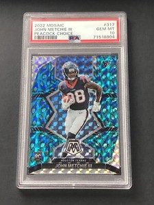 2022 Panini Mosaic John Metchie III Rookie Peacock Choice PSA 10 Texans RC #317