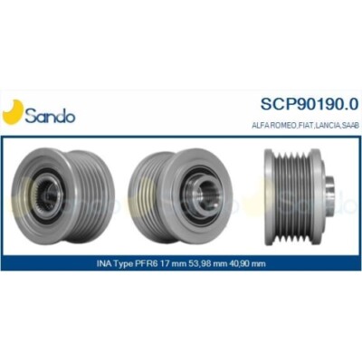Riemenscheibe Generator Sando SCP90190.0 für Alfa Romeo Fiat Ford Lancia Saab