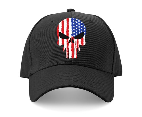 USA Military American Skull Flag Patriotic Mens Hat American Flag Adjustable Hat - Picture 5 of 9