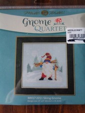 MILL HILL GNOME QUARTET SKIING GNOME CROSS STITCH BEADED KIT MH17-2011
