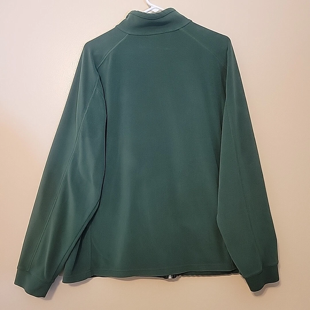 L.L. Bean Jacket Adult Large Green Fleece Full Zip Mock Neck Long Sleeve Mens image 8