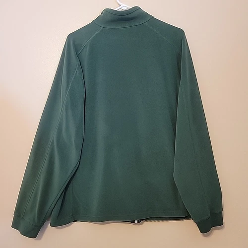 L.L. Bean Jacket Adult Large Green Fleece Full Zip Mock Neck Long Sleeve Mens image 8