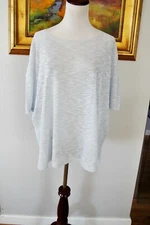 Grade & Gather Pale Blue Semi Sheer Short Sleeve Knit Top Size M