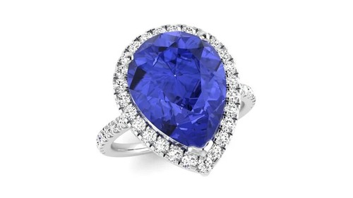 2.6Cts Pear Tanzanite Ring tanzanite Engagement Ring 925 Sterling Silver ring - Picture 2 of 5