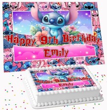 STITCH BIRTHDAY PARTY PERSONALISED ICING EDIBLE COSTCO CAKE TOPPER ST-08