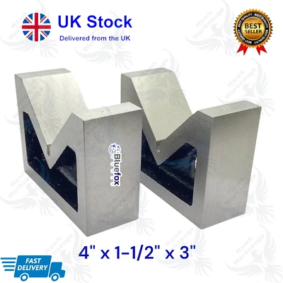 HAWK CAST IRON V BLOCK 4" SET of 2 PCS VEE VARIOUS SIZES MILLING ENGINEERING TOOLS