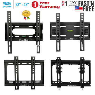 LCD LED Full Motion TV Wall Mount Bracket Tilt Fixed 23 26 27 32 37 40 42 inch