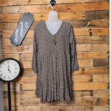 American Eagle women's boho cotrage floral tiered mini dress size medium