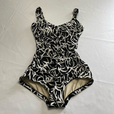 Maxine Of Hollywood VTG Black White One Piece Bathing Suit Swimsuit Size 10