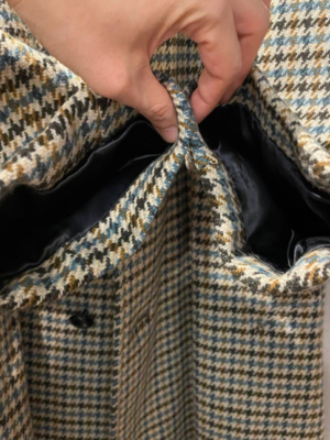 Aquascutum 80s Club Check Wool Balmacaan Coat Raglan Sleeve