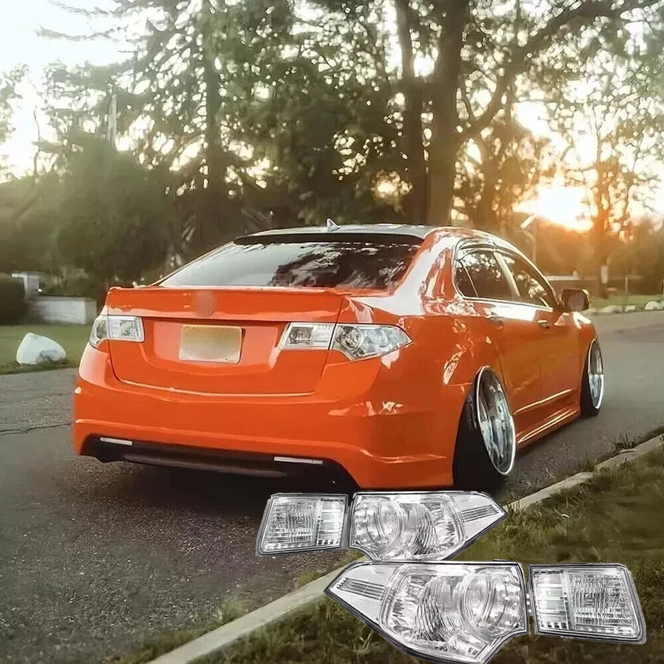 Clear Lens Tail Lights Left+Right for 2009–2014 Acura TSX CU2 CW2 Rear Brake - Image 3 of 4
