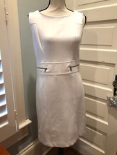 SALE! Premise White Dress Sz 6 Sleeveless Sheath Great Weight Slightly Fitted