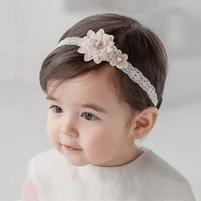 Baby Girl Headband White Lace Hairband Elastics Flower Head Wrap Hair Style 6