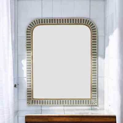Handcrafted Bone Inlay Mirror Frame   Bathroom Mirror, Living room mirror