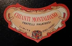 Vintage 1950s CHIANTI MONTALBANO Fiasco WINE LABEL 8.5 x 4.5