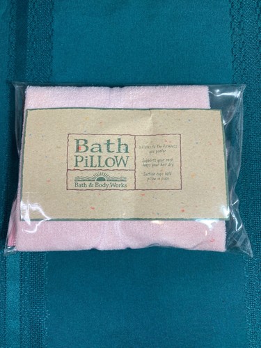 Bath & Body Works Bath Pillow Pink Terry Cloth Suction Cups Vintage New in Bag - Picture 1 of 12