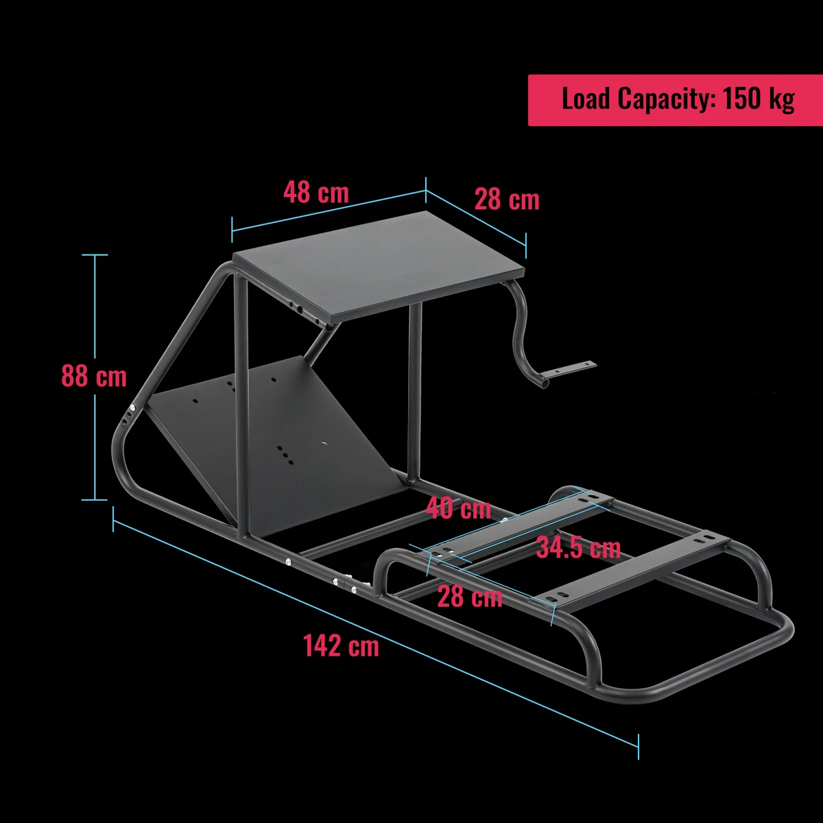 Adjustable Steering Wheel and Gaming Chair Stand w Pedal Mount for