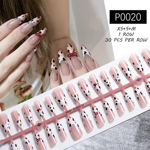 30Pcs Leopard False Nail Wearable Reusable Fake Nails Adhesive Full Cover Tips - Picture 11 of 15