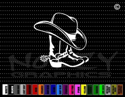 Cowboy Hat #3 Boots Cowgirl Up Funny Cute Horse Decal – Vinyl Sticker For Car Window