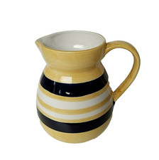 Crate & Barrel Rugby Kitchen Pitcher Navy Whi...